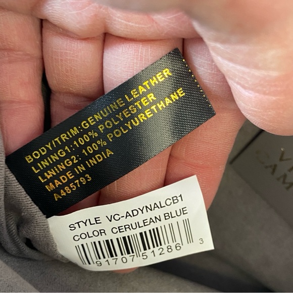 Vince Camuto NEW Adyna Leather Crossbody Purse with Chain Cerulean Blue - Picture 10 of 15